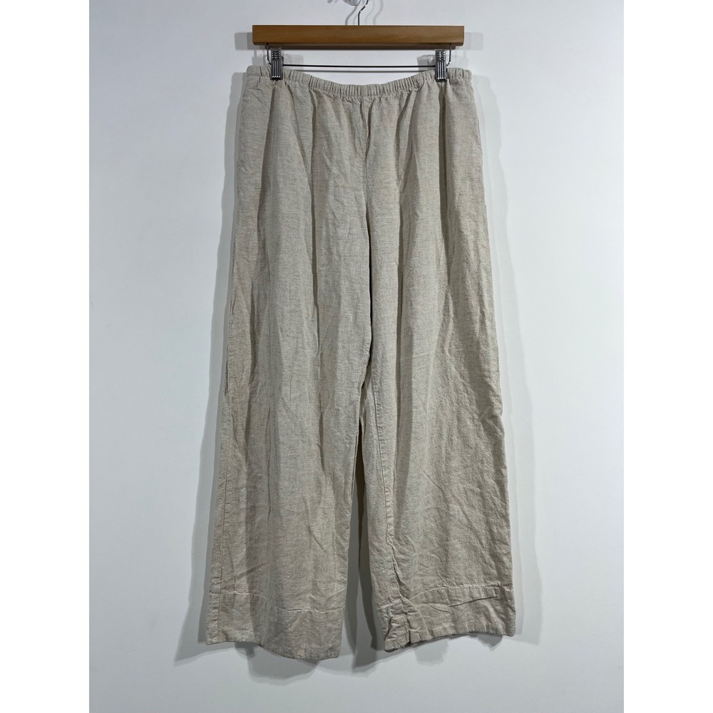 Gap Fisherman Minimalist Coastal Linen Wide Leg Pants Womens Medium Quiet Luxury